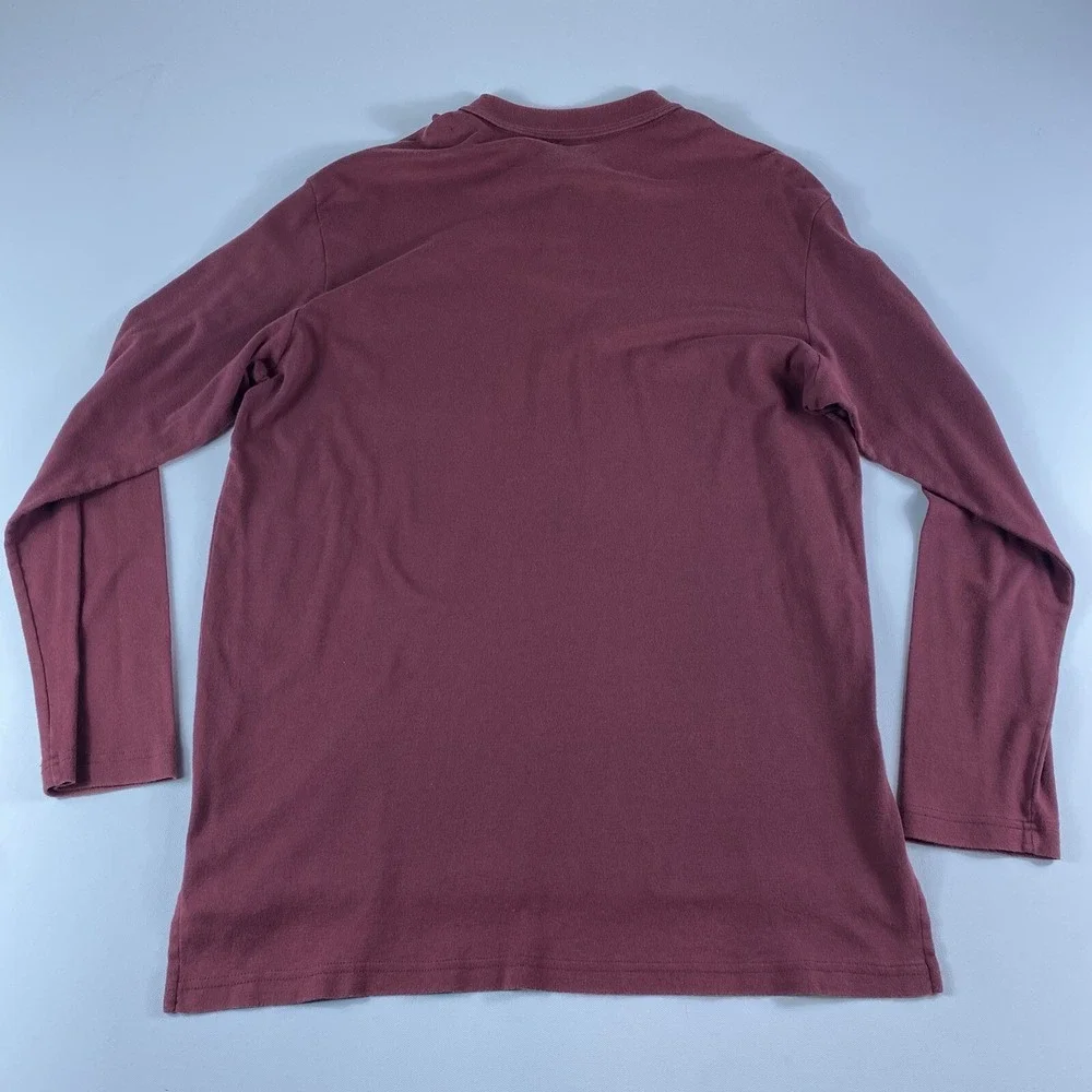 Vintage Ralph Lauren Polo Shirt Mens Large Cotton Long Sleeve Burgundy Pony